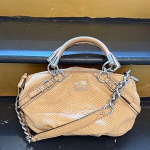 Coach Beige Textured Satchel
